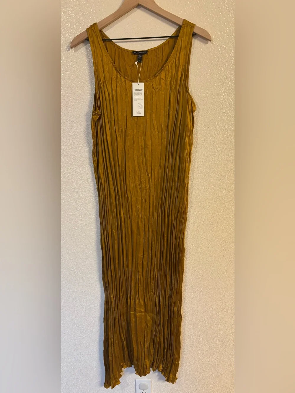 EILEEN FISHER Crushed Cupro Scoop Neck Dress